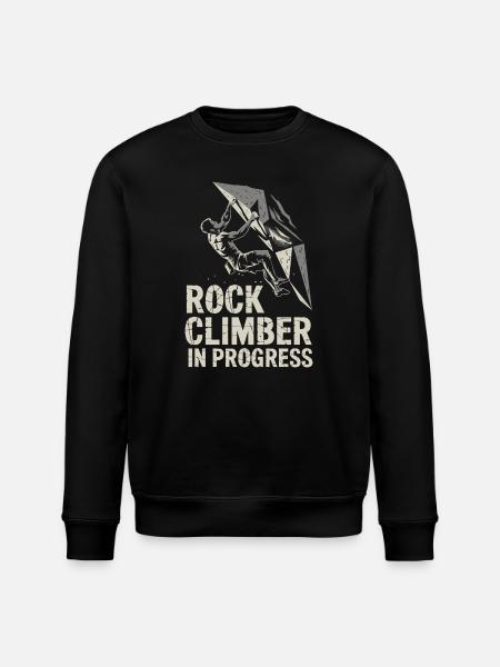 Rock Face Climber Under Construction - Stanley/Stella ROLLER Unisex Organic Sweatshirt - black