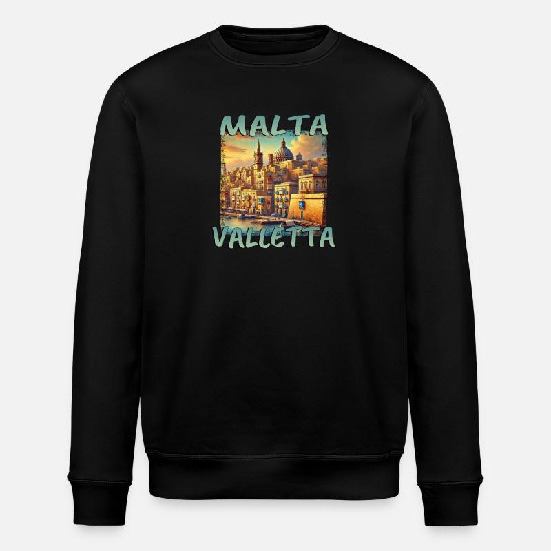 Malta Valletta Insel Urlaub Mittelmeer - Stanley/Stella Unisex Bio-Sweatshirt ROLLER - Schwarz