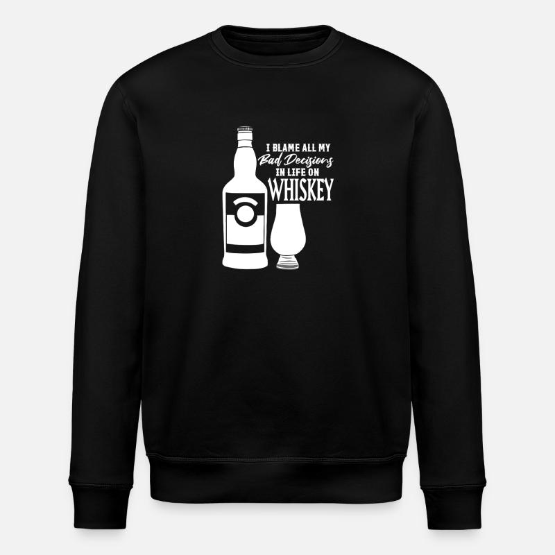 Schlechte Entscheidungen Whiskey Sprüche - Stanley/Stella Unisex Bio-Sweatshirt ROLLER - Schwarz