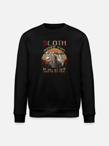 Sloth Running Team We'll Get There Funny Sloth - Stanley/Stella ROLLER Unisex Organic Sweatshirt - black