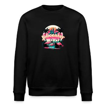 Jobcenter Hartz 4 Bürgergeld Flamingos Arbeitsamt - Stanley/Stella Unisex Bio-Sweatshirt ROLLER - Schwarz - Vorne - Nik (191cm)