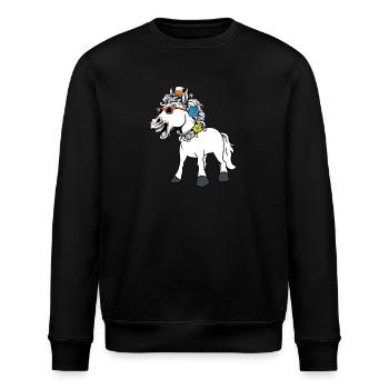 Horse, Horses, Lady, Funny, Funny, Funny, Gaul - Stanley/Stella ROLLER Unisex Organic Sweatshirt - black - Front - Nik (191cm)