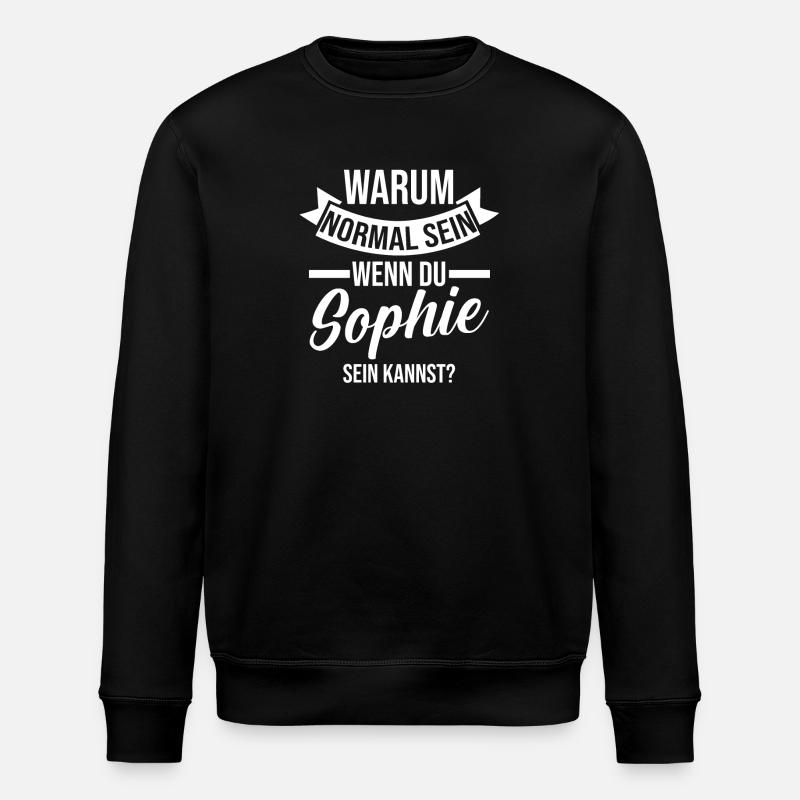 Prénom Sophie - Sweat bio ROLLER Stanley/Stella Unisexe - noir