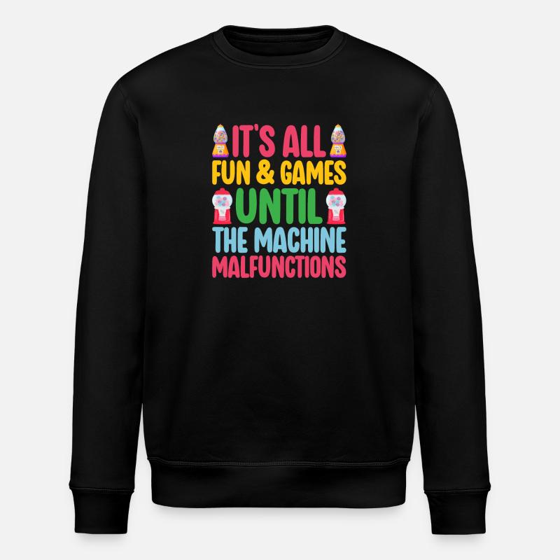 Gumball Machine Chewing Gum Machine - Stanley/Stella ROLLER Unisex Organic Sweatshirt - black