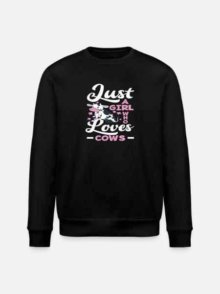 Ein Mädchen Das Kühe Liebt - Stanley/Stella Unisex Bio-Sweatshirt ROLLER - Schwarz
