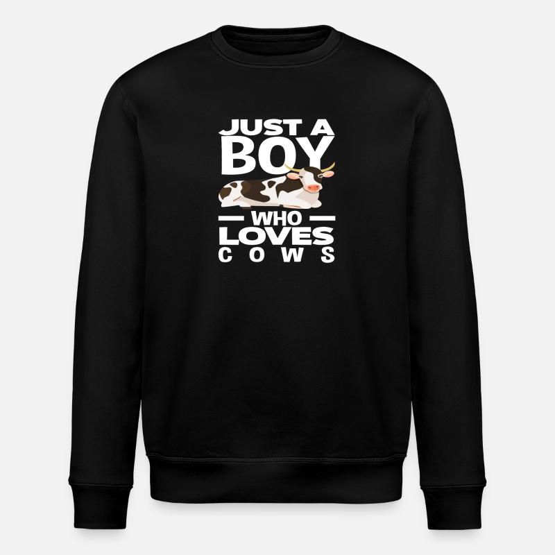 Ein Junge Der Kühe Liebt - Stanley/Stella Unisex Bio-Sweatshirt ROLLER - Schwarz