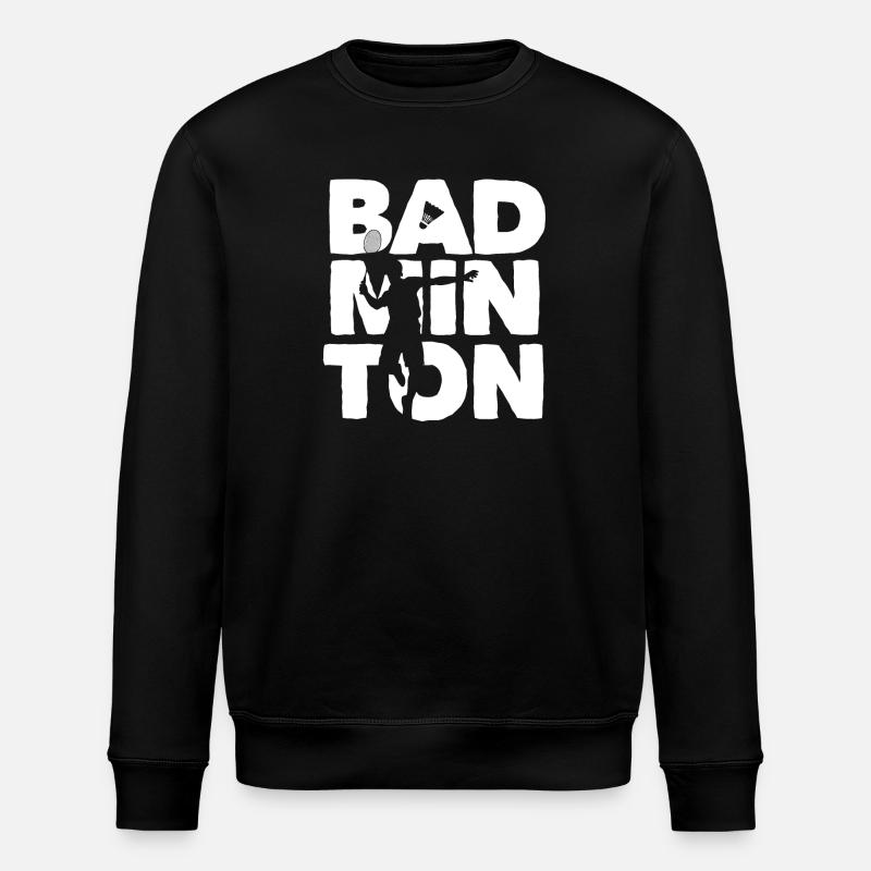 Racquet Shuttlecock Player Badminton - Stanley/Stella ROLLER Unisex Organic Sweatshirt - black