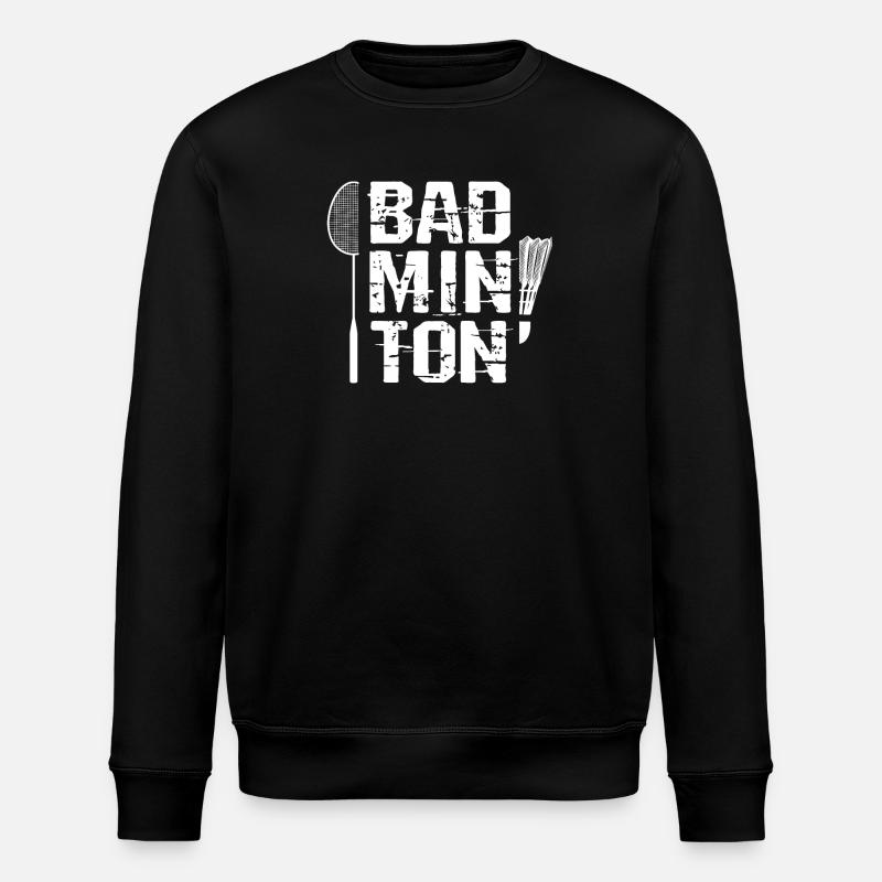 Racquet Shuttlecock Player Badminton - Stanley/Stella ROLLER Unisex Organic Sweatshirt - black