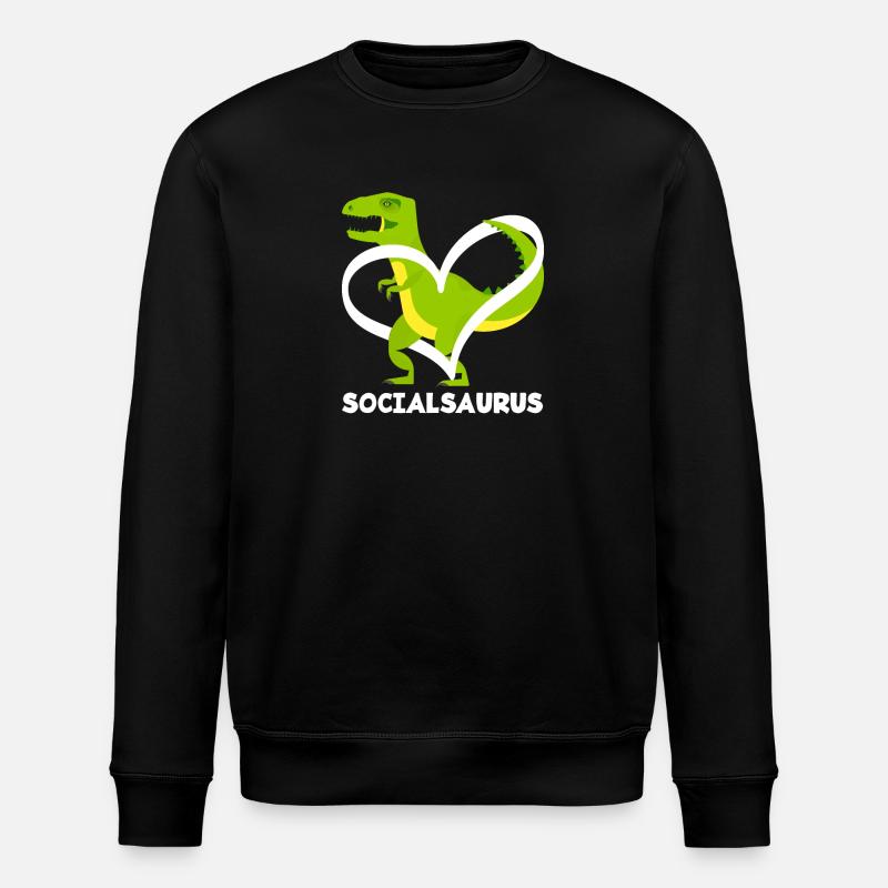 Socialsaurus Dinosaure Coeur - Sweat bio ROLLER Stanley/Stella Unisexe - noir