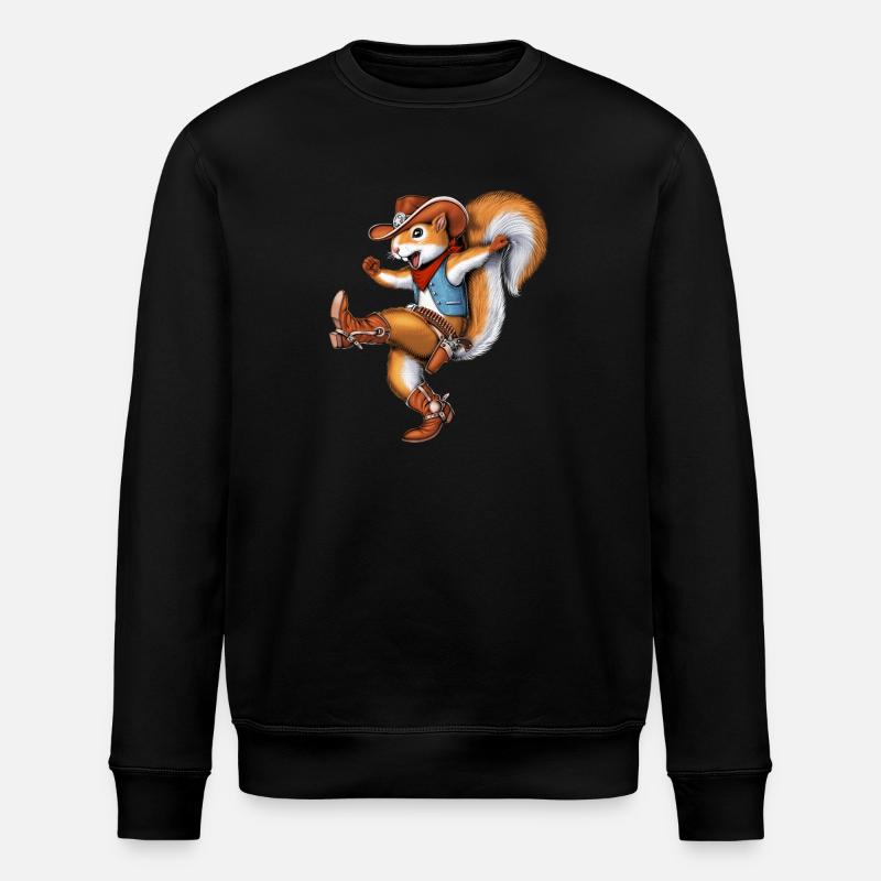 Écureuil Cowboy - Sweat bio ROLLER Stanley/Stella Unisexe - noir