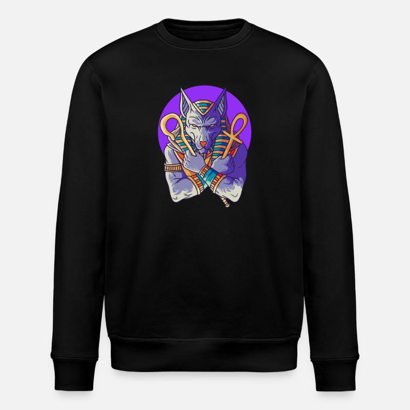 Hieroglyphs Anubis Egyptian Mythology - Stanley/Stella ROLLER Unisex Organic Sweatshirt - black