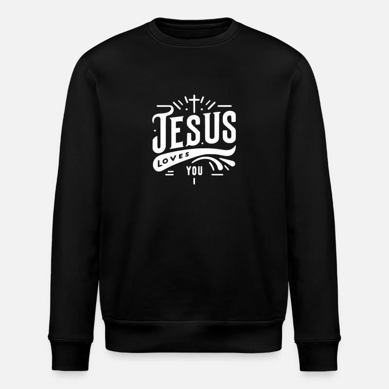 Jésus vous aime - Sweat bio ROLLER Stanley/Stella Unisexe - noir