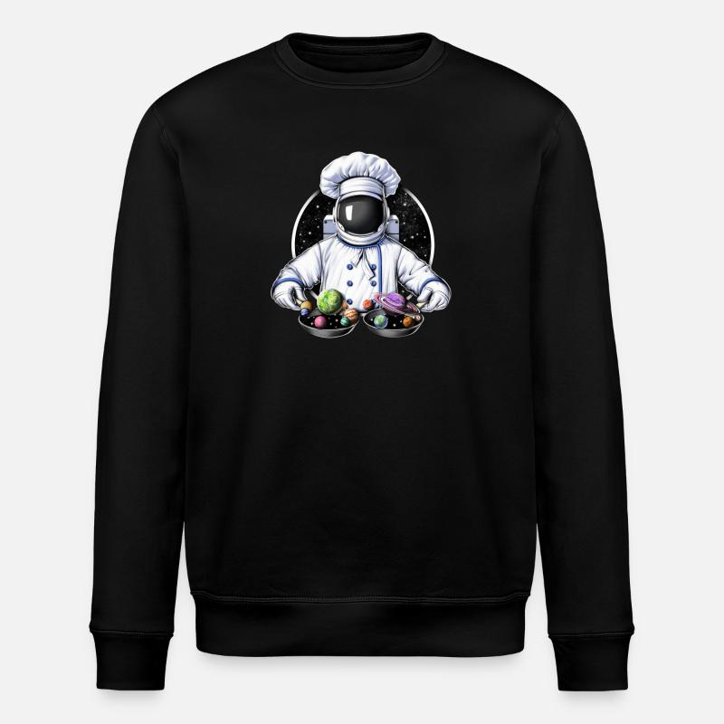 Space Astronaut Cooking - Stanley/Stella ROLLER Unisex Organic Sweatshirt - black