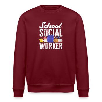 Schulsozialarbeiter: Wertvolle Unterstützung für - Stanley/Stella Unisex Bio-Sweatshirt ROLLER - Burgunderrot - Vorne - Nik (191cm)
