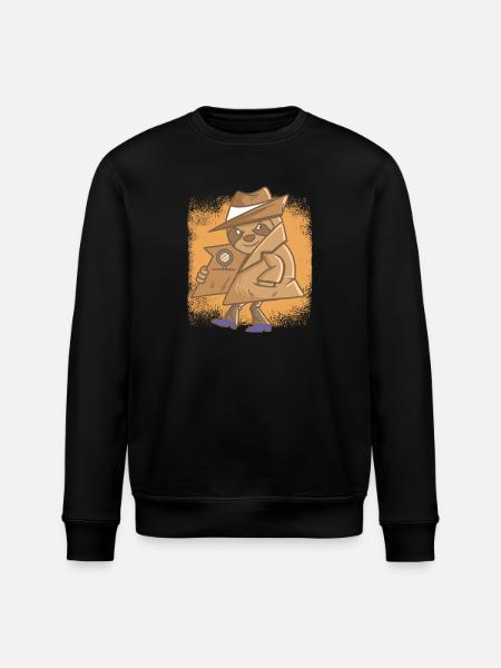 Detective Sloth Agent Officer Detective - Stanley/Stella ROLLER Unisex Organic Sweatshirt - black