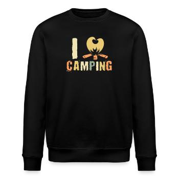 Camper Lagerfeuer Lagerfeuer Ich liebe Camping - Stanley/Stella Unisex Bio-Sweatshirt ROLLER - Schwarz - Vorne - Nik (191cm)