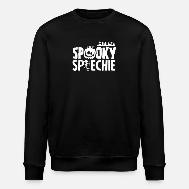 Spooky Speechie Halloween Pumpkin - Stanley/Stella ROLLER Unisex Organic Sweatshirt - black