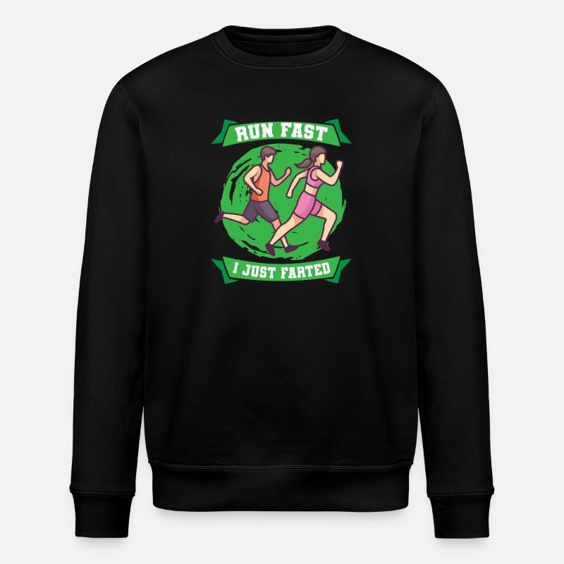 Marathon Run Fast I Just Farted Jogging - Stanley/Stella ROLLER Unisex Organic Sweatshirt - black