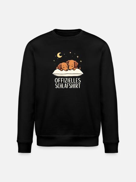 Official Sleeping Shirt Dachshund Pair - Stanley/Stella ROLLER Unisex Organic Sweatshirt - black