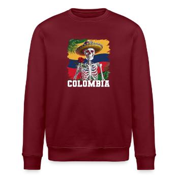 Kolumbien Colombia Medellin Urlaub Bogota Cali - Stanley/Stella Unisex Bio-Sweatshirt ROLLER - Burgunderrot - Vorne - Nik (191cm)