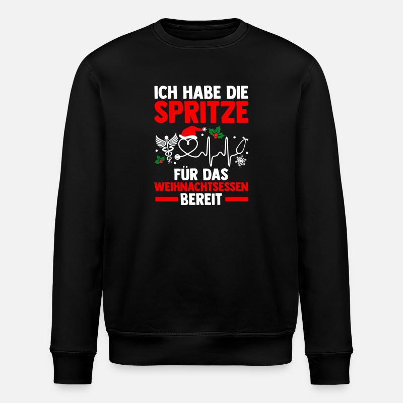 Weihnachtsmann Weihnachten Krankenschwester - Stanley/Stella Unisex Bio-Sweatshirt ROLLER - Schwarz