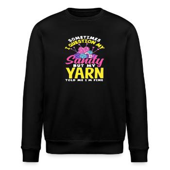 Manchmal Hinterfrage Ich Meine Vernunft Stricken - Stanley/Stella Unisex Bio-Sweatshirt ROLLER - Schwarz - Vorne - Nik (191cm)