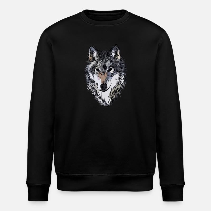 Hunde Gesicht Grafik Design - Stanley/Stella Unisex Bio-Sweatshirt ROLLER - Schwarz