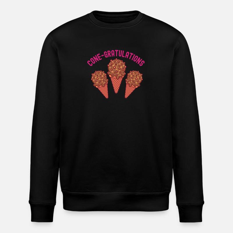 Sundae Cone-gratulations Crème Sucrée - Sweat bio ROLLER Stanley/Stella Unisexe - noir