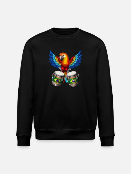Brazilian Parrot - Stanley/Stella ROLLER Unisex Organic Sweatshirt - black