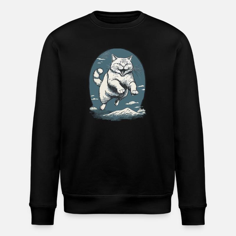Cat in the Leap - Stanley/Stella ROLLER Unisex Organic Sweatshirt - black