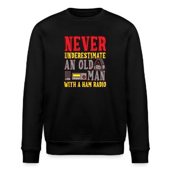 Amateure unterschätzen den Amateurfunk des alten Mannes - Stanley/Stella Unisex Bio-Sweatshirt ROLLER - Schwarz - Vorne - Nik (191cm)