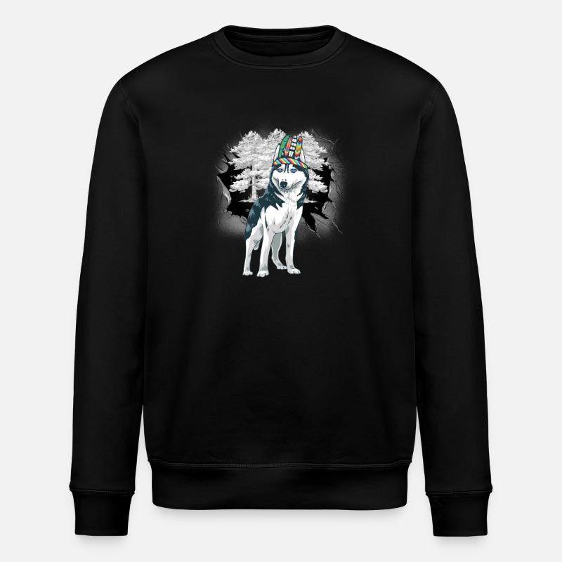 Chamans Husky Chaman Loup Loups - Sweat bio ROLLER Stanley/Stella Unisexe - noir