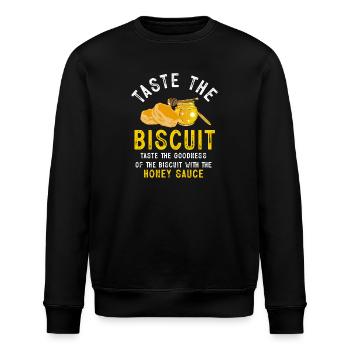 Schmecke den Keks Schmecke die Güte - Stanley/Stella Unisex Bio-Sweatshirt ROLLER - Schwarz - Vorne - Nik (191cm)