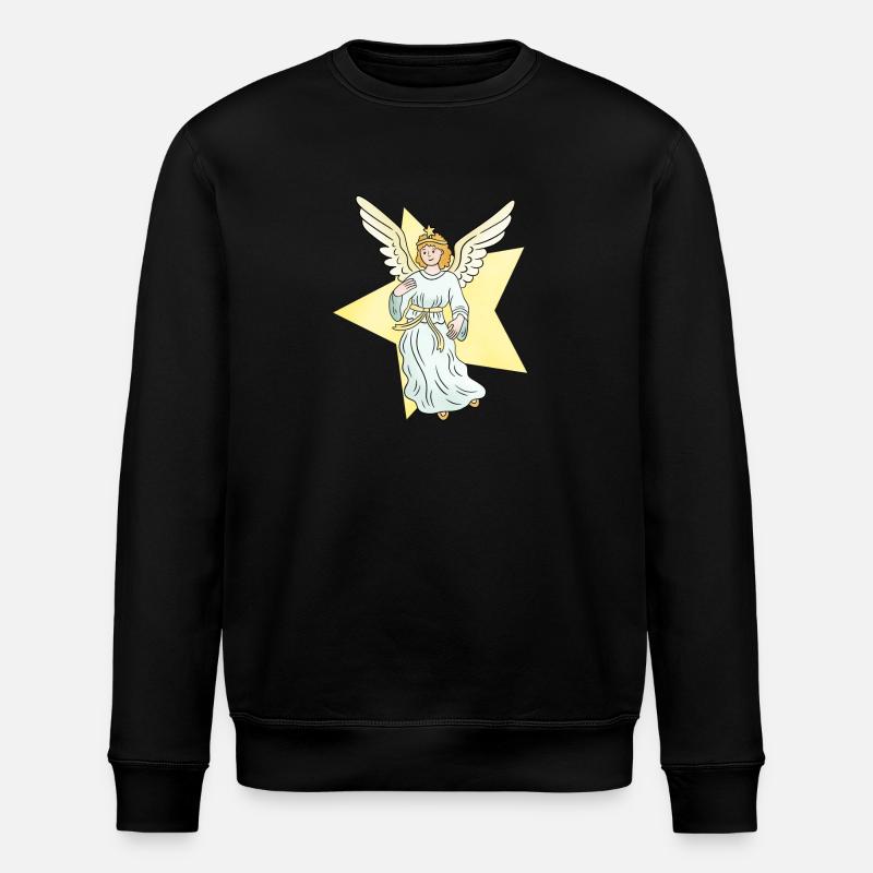 Julengler engler Xmas jul - Stanley/Stella ROLLER økologisk unisex-sweatshirt - svart