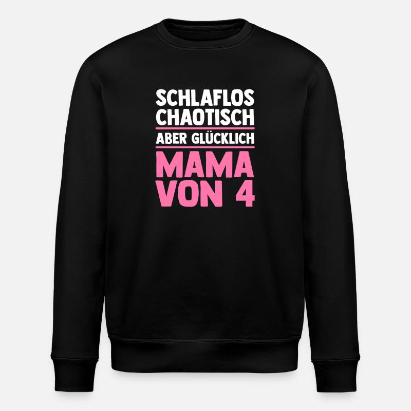 Maman de 4 enfants - Sweat bio ROLLER Stanley/Stella Unisexe - noir