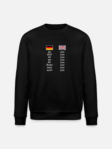 Engelsk Tysk Grammatik Læring Sjove lærere - Stanley/Stella økologisk unisex-sweatshirt ROLLER - sort