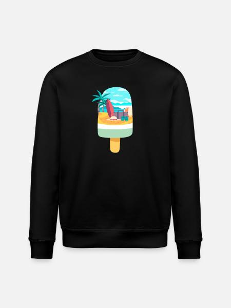 Cream Lovers Beach Vacation - Stanley/Stella ROLLER Unisex Organic Sweatshirt - black