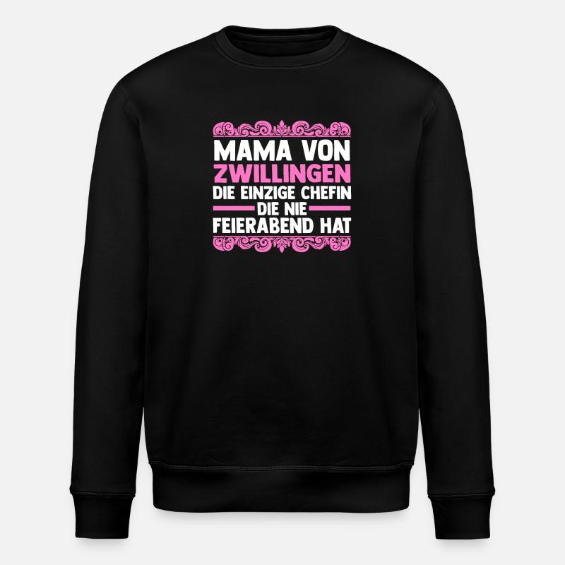 Maman de jumeaux - Sweat bio ROLLER Stanley/Stella Unisexe - noir
