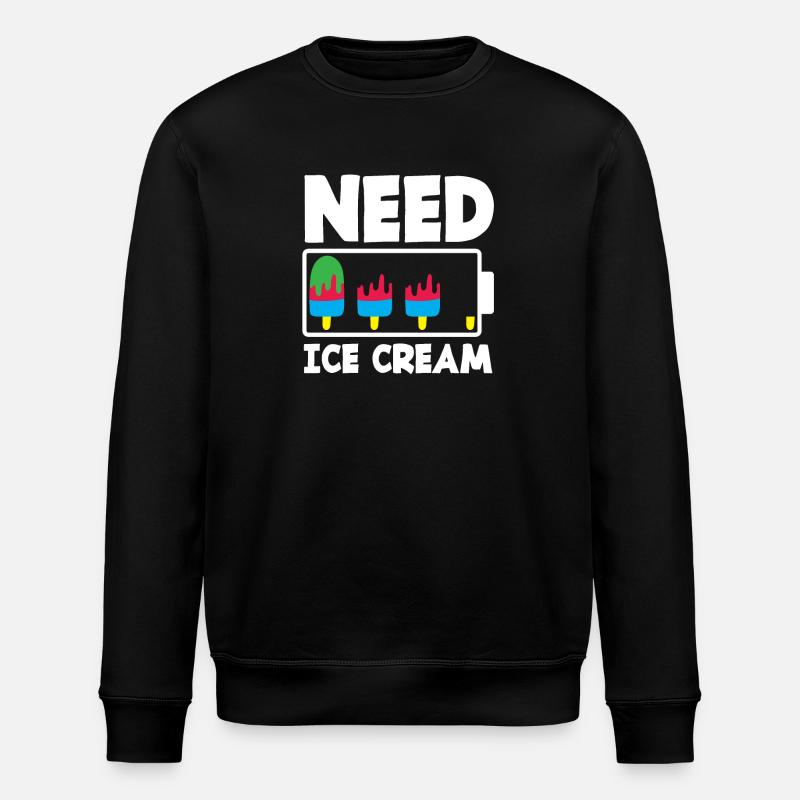 cream lovers need cream - Stanley/Stella ROLLER Unisex Organic Sweatshirt - black