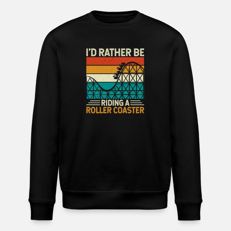 Roller Coaster Theme Park - Stanley/Stella ROLLER Unisex Organic Sweatshirt - black