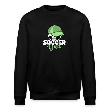 Soccer Dad Fußball Papa Fußballer Vater Spruch. - Stanley/Stella Unisex Bio-Sweatshirt ROLLER - Schwarz - Vorne - Nik (191cm)