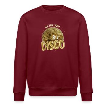 Ich fühl mich Disco Diskothek Party Sprüche - Stanley/Stella Unisex Bio-Sweatshirt ROLLER - Burgunderrot - Vorne - Nik (191cm)