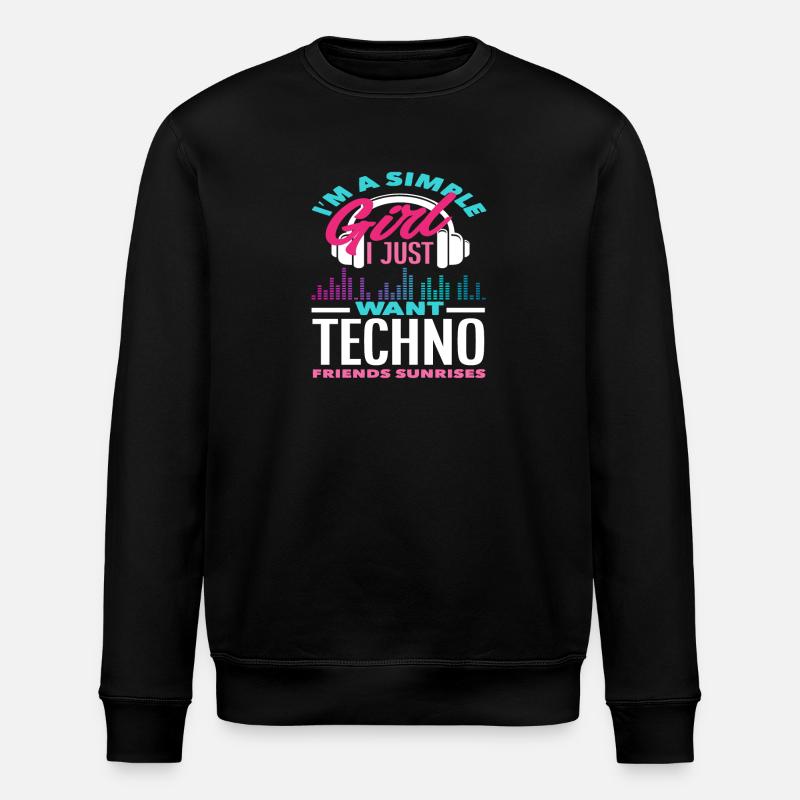 Techno Lover Simple Girl Friends - Sweat bio ROLLER Stanley/Stella Unisexe - noir