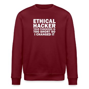 Cybersicherheitsexpertise von ethischen Hackern - Stanley/Stella Unisex Bio-Sweatshirt ROLLER - Burgunderrot - Vorne - Nik (191cm)