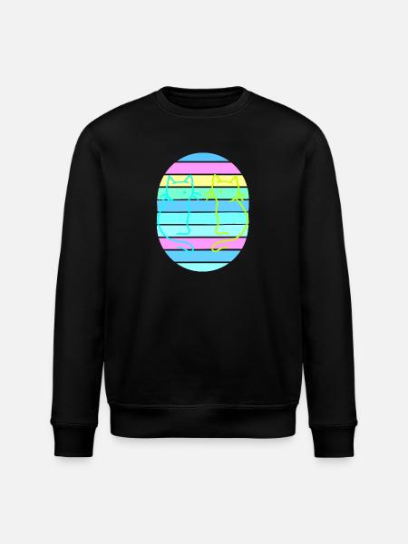 Retrò Gatti Gatto Vintage anni 80 90 - Felpa ecologica unisex ROLLER di Stanley/Stella - nero
