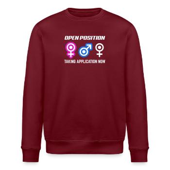 Open position Accept applications now - Stanley/Stella ROLLER Unisex Organic Sweatshirt - burgundy - Front - Nik (191cm)