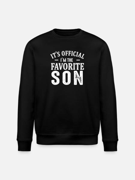 Det er officielt, at jeg er yndlingssønnen - Stanley/Stella økologisk unisex-sweatshirt ROLLER - sort