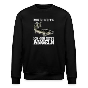 Hecht Angeln MIR REICHT'S ICH GEH JETZT ANGELN - Stanley/Stella Unisex Bio-Sweatshirt ROLLER - Schwarz - Vorne - Nik (191cm)