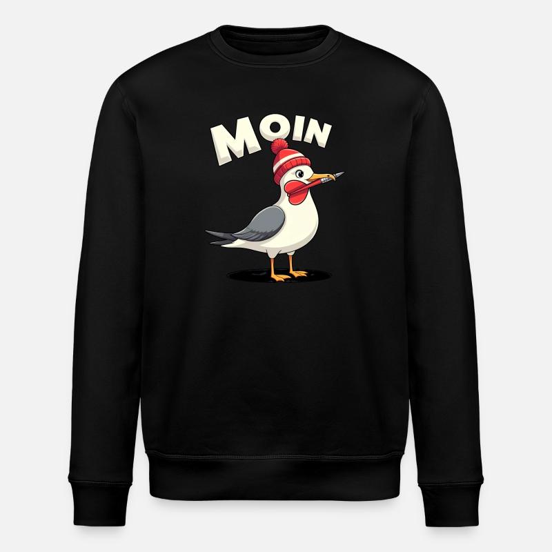 Moin Möwe - Stanley/Stella Unisex Bio-Sweatshirt ROLLER - Schwarz