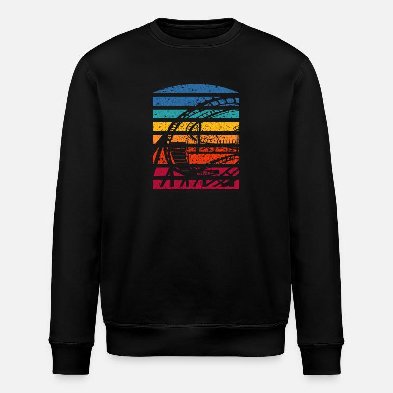Retro Roller Coaster Silhouette Adventure - Stanley/Stella ROLLER Unisex Organic Sweatshirt - black